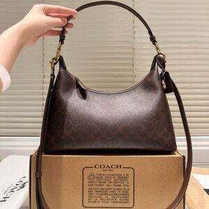 Coach Juliet dark brown monogram bag, size 30 cm.